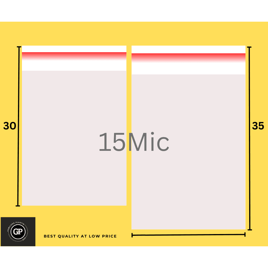 (15 Mic) Opp Plastic 04 Pure Garment 20x30/25x30/25x35/28x35 Double Press/Opp Plastic