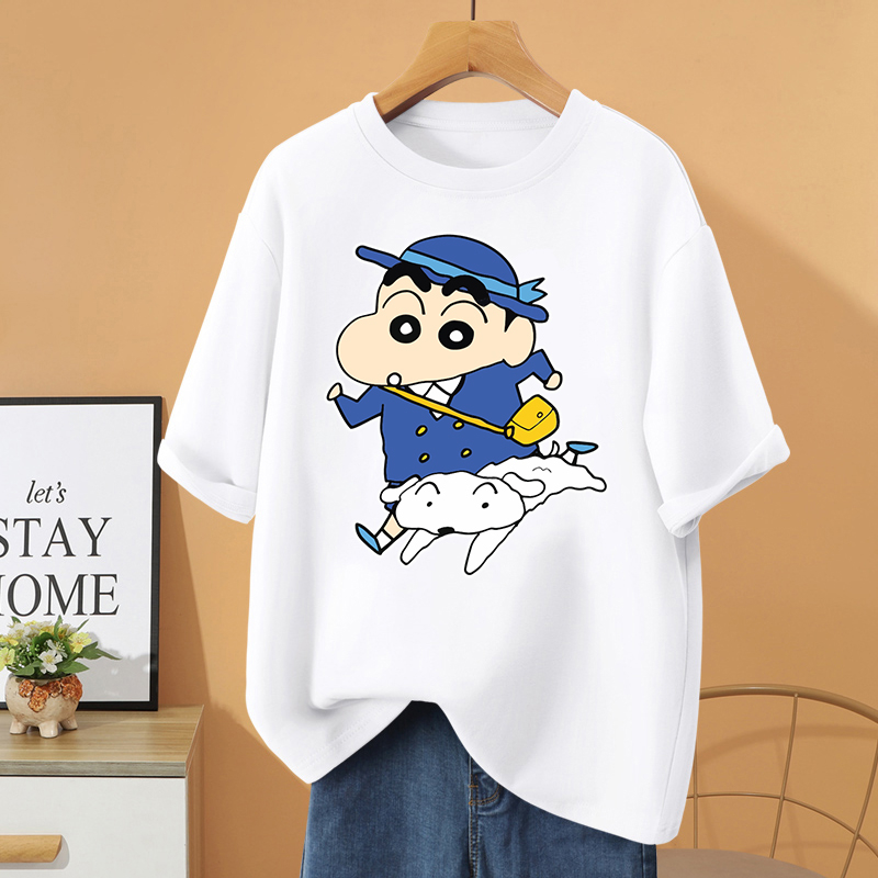 เสื้อยืดผู้หญิงผู้ใหญ่ Sinchan Unisex ล่าสุด Sinchan Crayon J