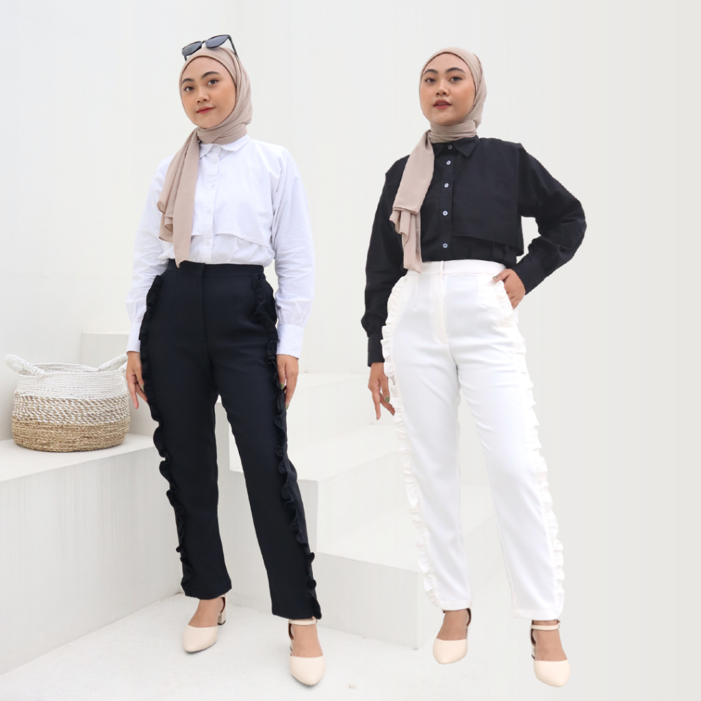 Sowl - Mora Pants / Ruffle Pants / Women& 39;s Pants / Bottoms