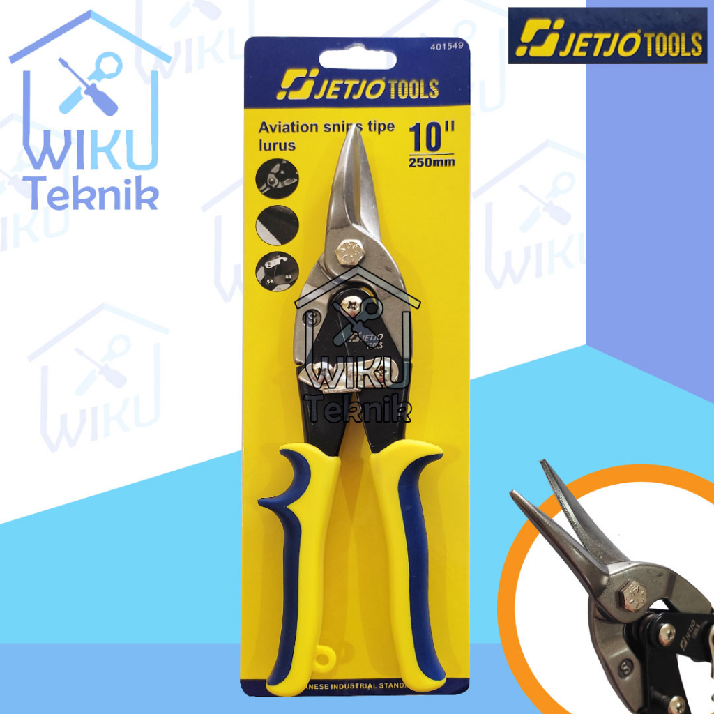 JetJo กรรไกรสังกะสี / Aviation Snips 10" นิ้ว Light Steel Holo