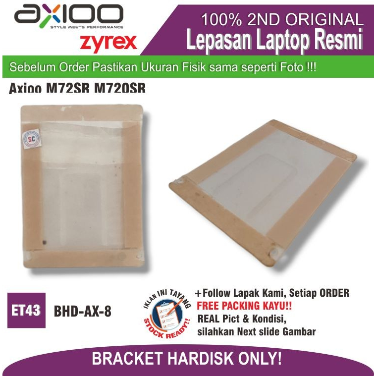 ET43 BHD-AX-8 AXIO MLC M72SR M720SR แล็ปท็อป HARD DISK BRACKET