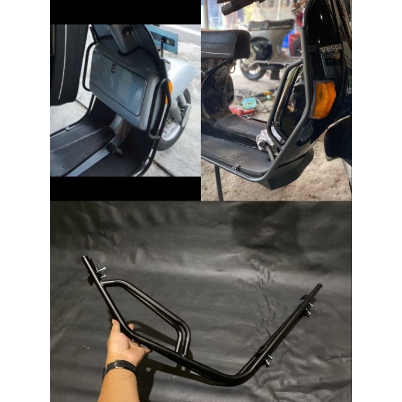 LAYAR Front Double Legshield Variation Wing Trim ปกป้องหน้าจอ Vespa Px Excel Exclusive Spartan Ps Strada super sprint vbb pts black chrome good ขายส่งขายปลีก.