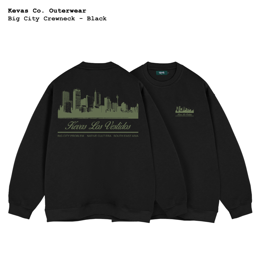Kevas Big City Crewneck - สีดํา