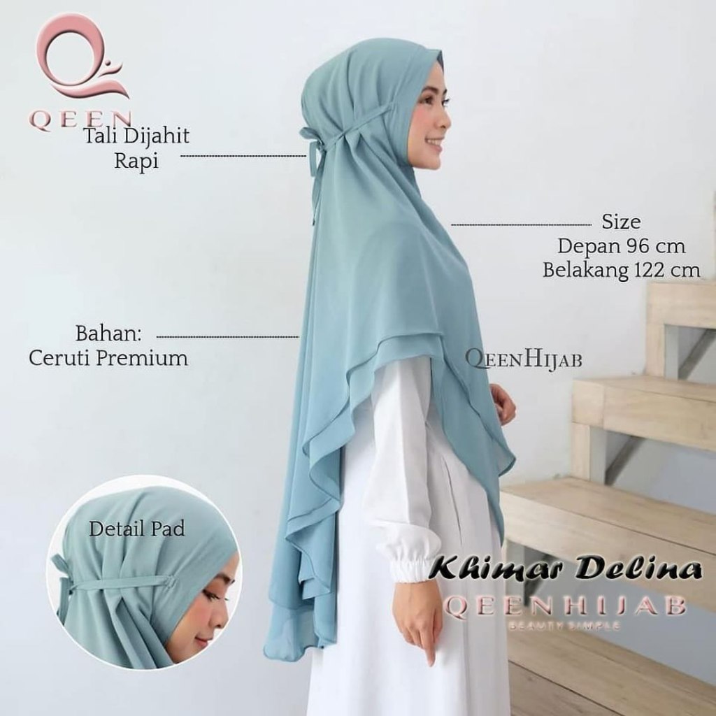 Khimar Ceruty Delina By Qeen.Hijab