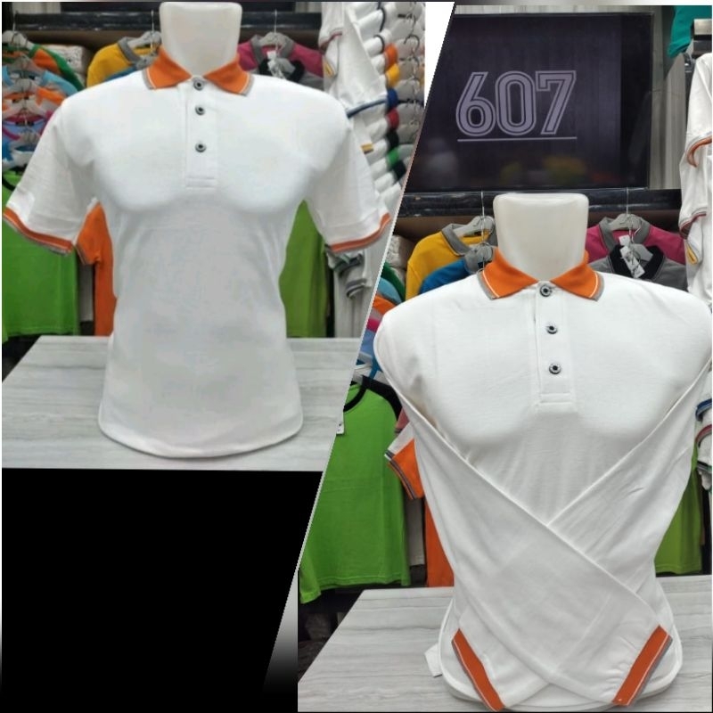K.orange เสื้อเชิ้ตคอปกโปโลสีขาวพรีเมี่ยม ตรา 607 prama