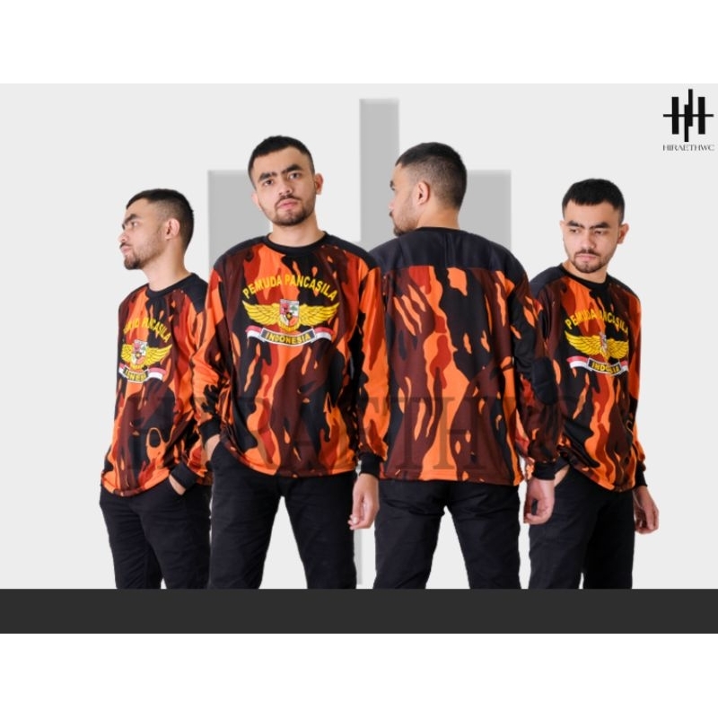 Pancasila Youth Long-Sleeved T-Shirt PP Bearing T-Shirt Pancasila Youth Striped T-Shirt Wings PP Str