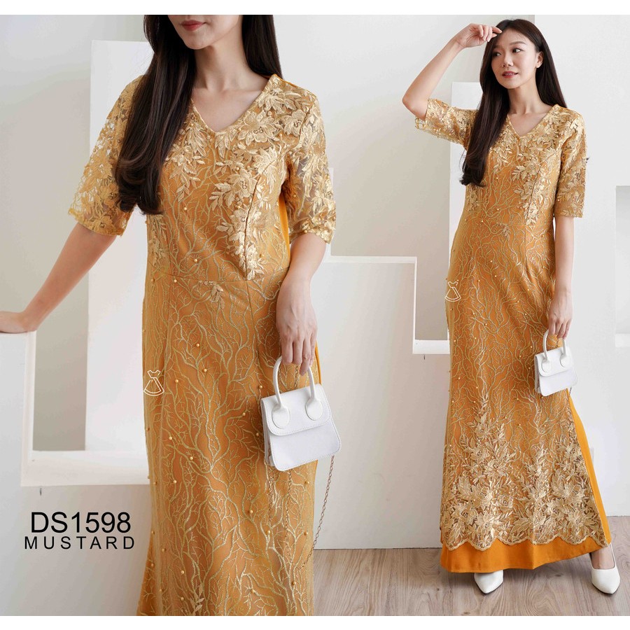 SEOLUX - DS1598 - Maxi Party Crepe Dress