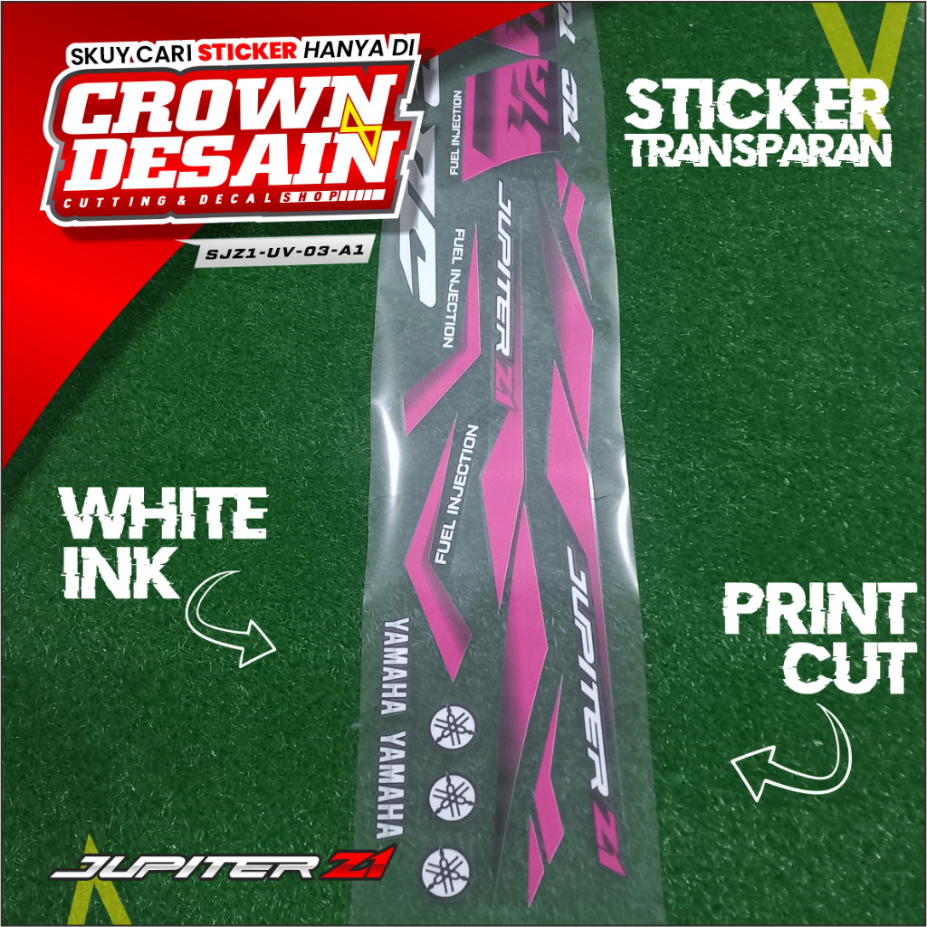 Yamaha Jupiter Z1 Custom RC Transparent Striping - Semifull Jupiter Z1 Sticker Simple Design - SJZ1-