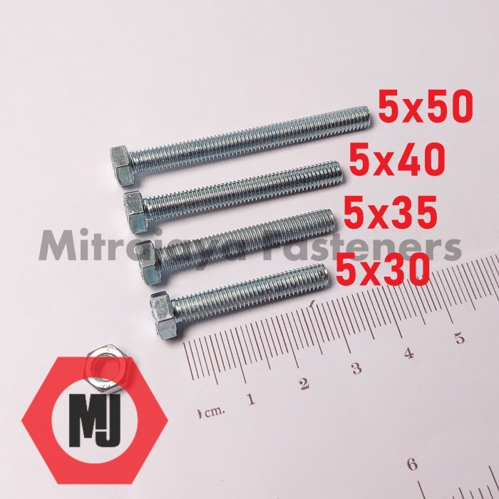 น็อตโบลต์สีขาว M5x30 คีย์ 8