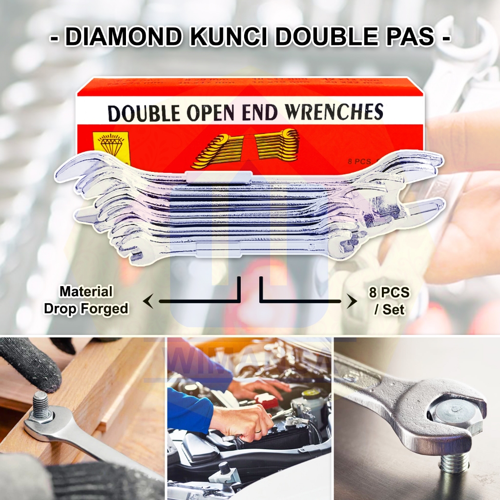 DIAMOND DOUBLE OPEN END WRENCHES 8 ชิ้น/เซ็ต - DOUBLE OPEN END WRENCHES
