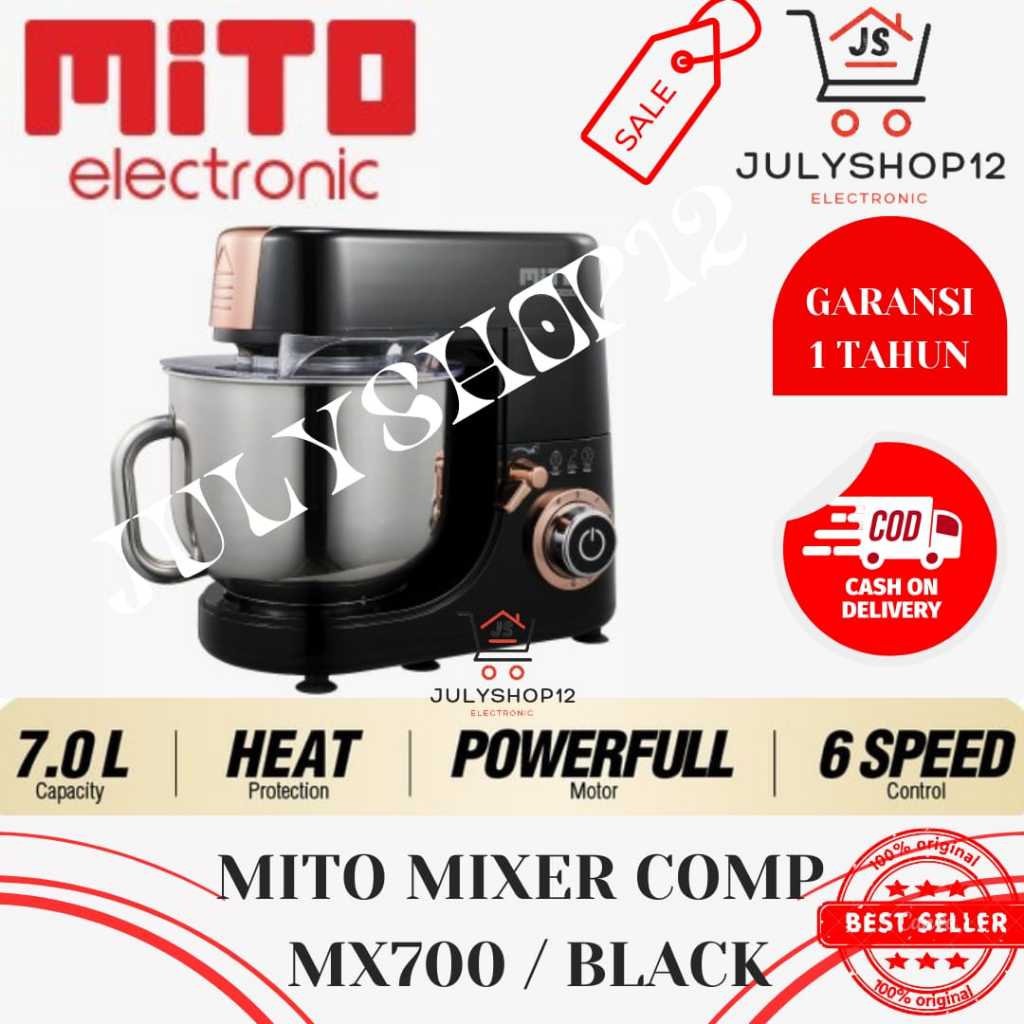 Hitam Mito MIXERCOMP TYPE MX700 BLACK/MX-700 BLACK/MIXER COMP รับประกัน 7 ลิตร / 1 ปี
