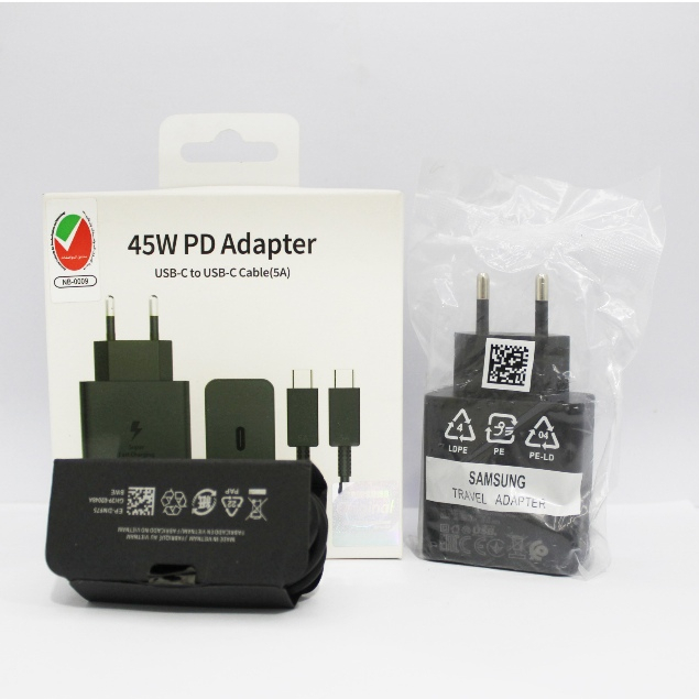 HP TRAVEL CHARGER TC 99 SAM G990F- S21 EP-T4510 PD 45W 5A CABLE TYPE C TO TYPE C SUPER FAST CHARGING