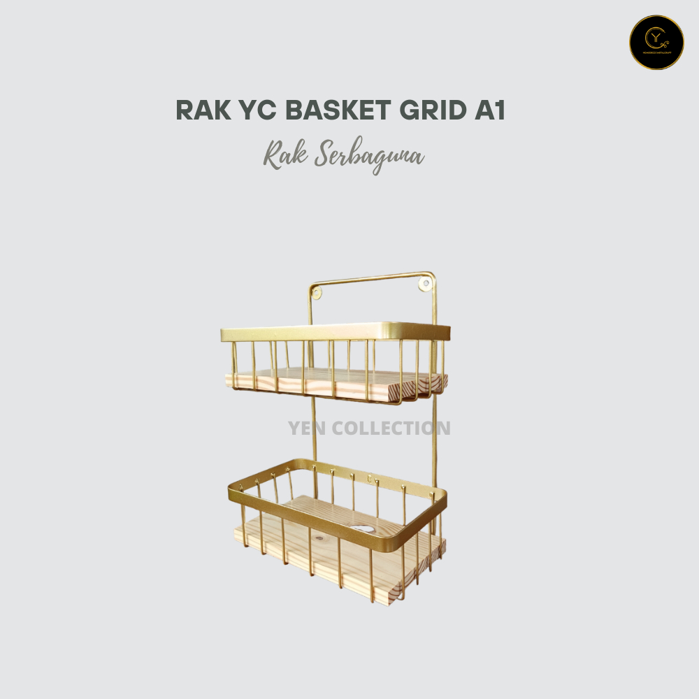 Yen Aesthetic Kitchen Spice Rack Yc Basketgrid A1 Wall Rack ชั้นวางอเนกประสงค์ซ้อน