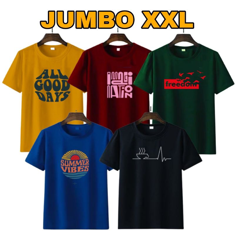 ( แพ ็ คเกจ5ชิ ้ น ) JUMBO XXL T-Shirts/ MOTIF T-Shirts/ Men Women 's T-Shirts/ T-Shirts