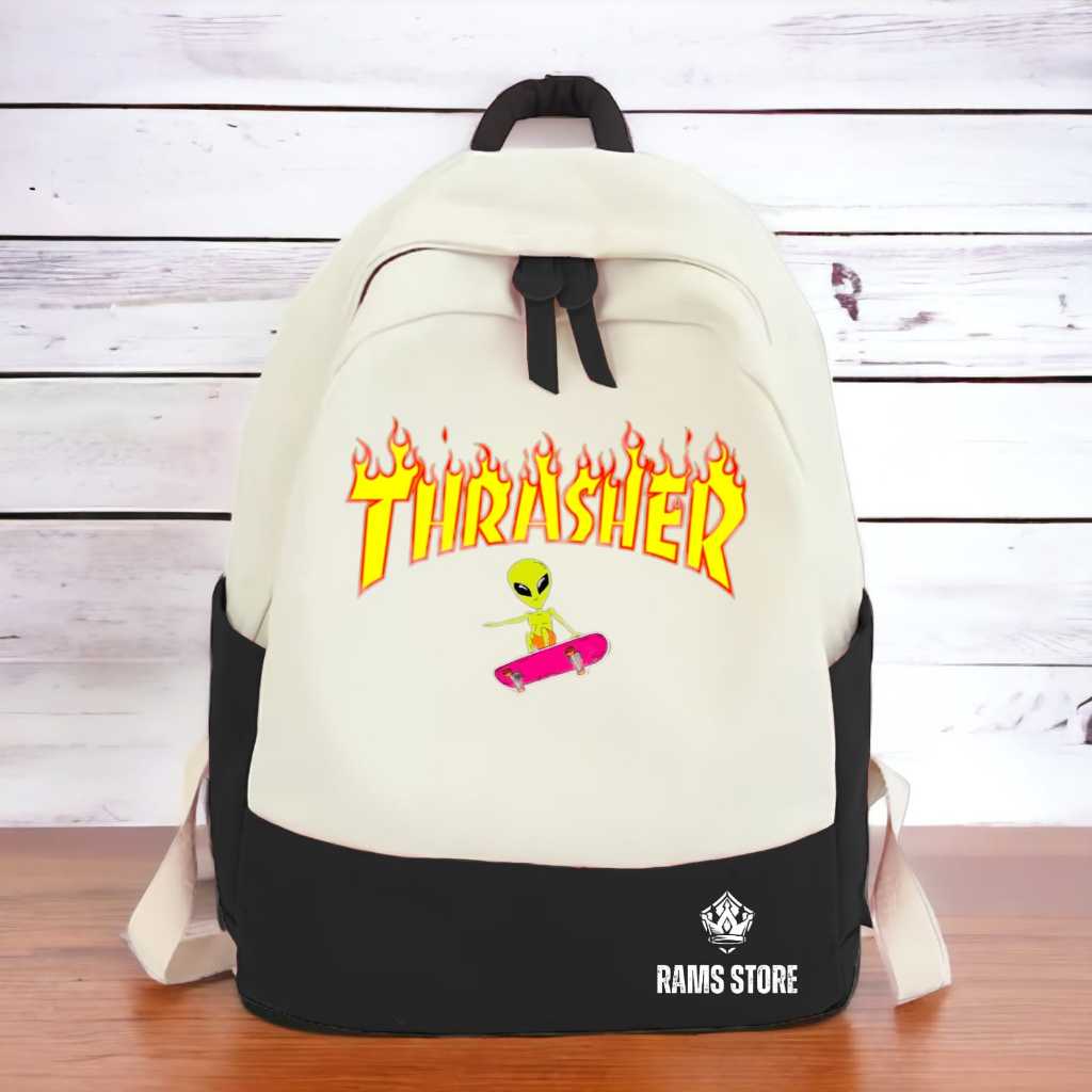 Thrasher BAND MOTIF school BACKPACK ~ SOO BACKPACK ~ กระเป๋าเป้นักเรียนชายและหญิง ~ กระเป๋าเป้โรงเรี