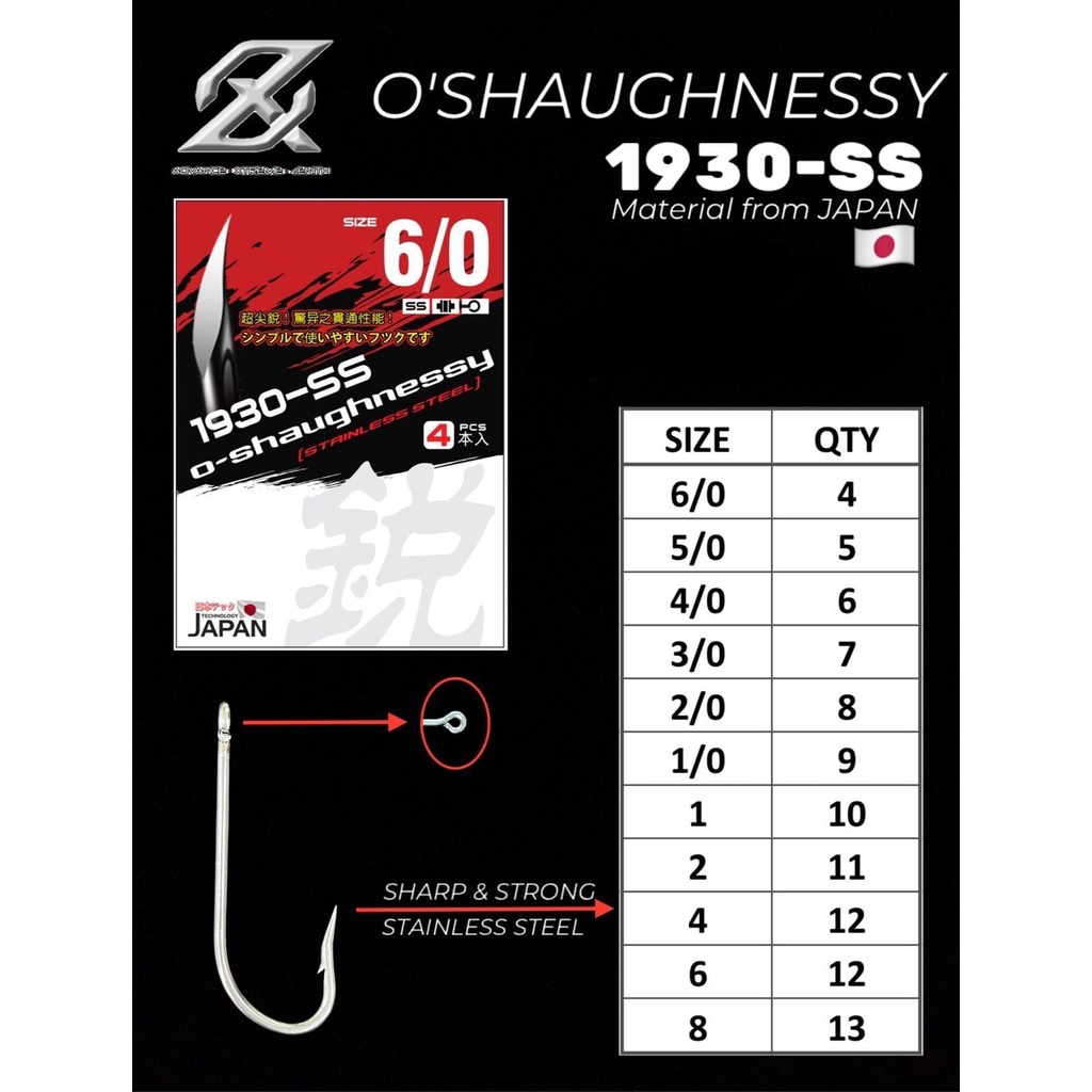 MATA AXZ OSHAUGHNESSY 1930-SS HOOK (สแตนเลส)
