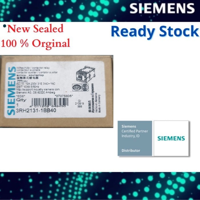 Siemens 3RH2131-1BB40 รีเลย์คอนแทค 3 NO + 1 NC, 24 V DC, Size S00