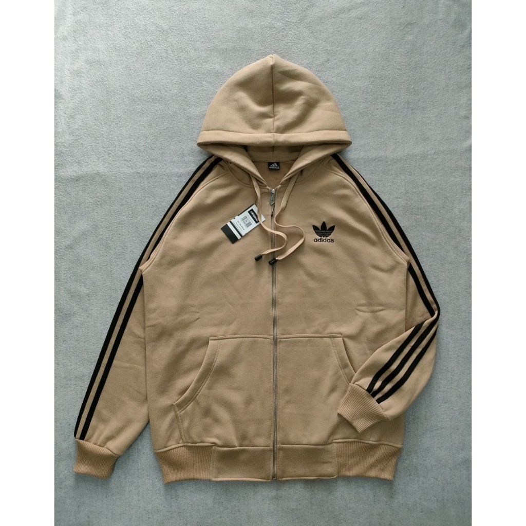 เสื ้ อแจ ็ คเก ็ ตเสื ้ อกันหนาวHoodie Adidas ZIPPERS Hoodieพรีเมี ่ ยมtrefoil/Jacketซิปผู ้ ชายผู ้ หญิงโลโก ้ Adidasเย ็ บปักถักร ้ อย