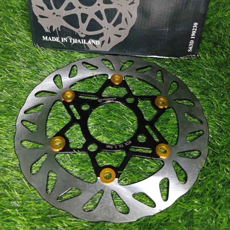 JUPITER MX 220 KMIS 220 มม. DISC JUPITER MX JUPITER Z PNP VEGA NOUVO BEAT VARIO SCOOPY สีดํา/ทอง/สีด
