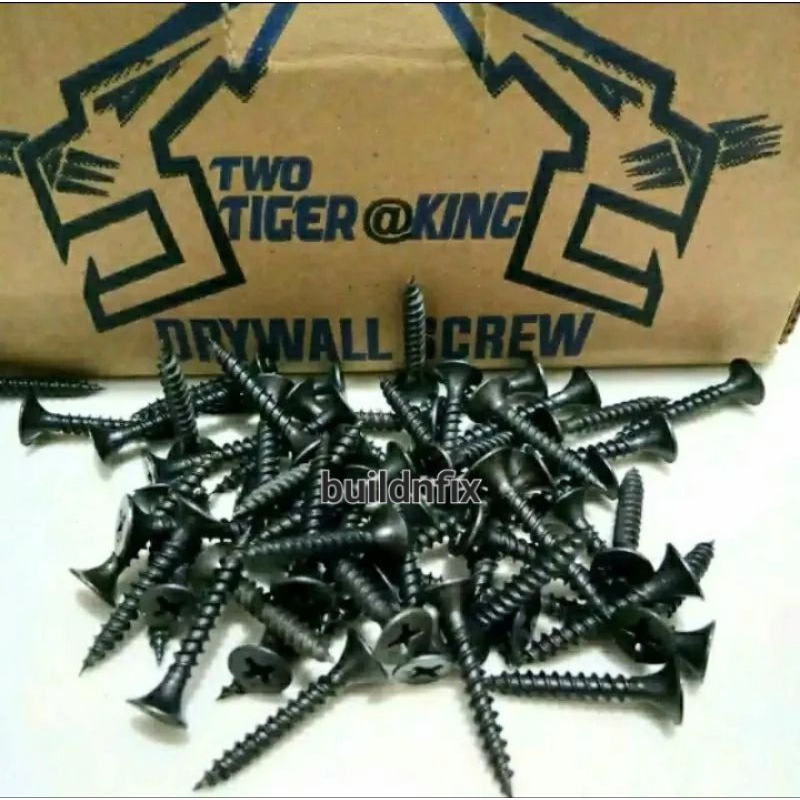 (PRICE PER BOX) GYPSUM SCREW / DRYWALL SCREW TWO TIGER KING +/- 750 กรัม