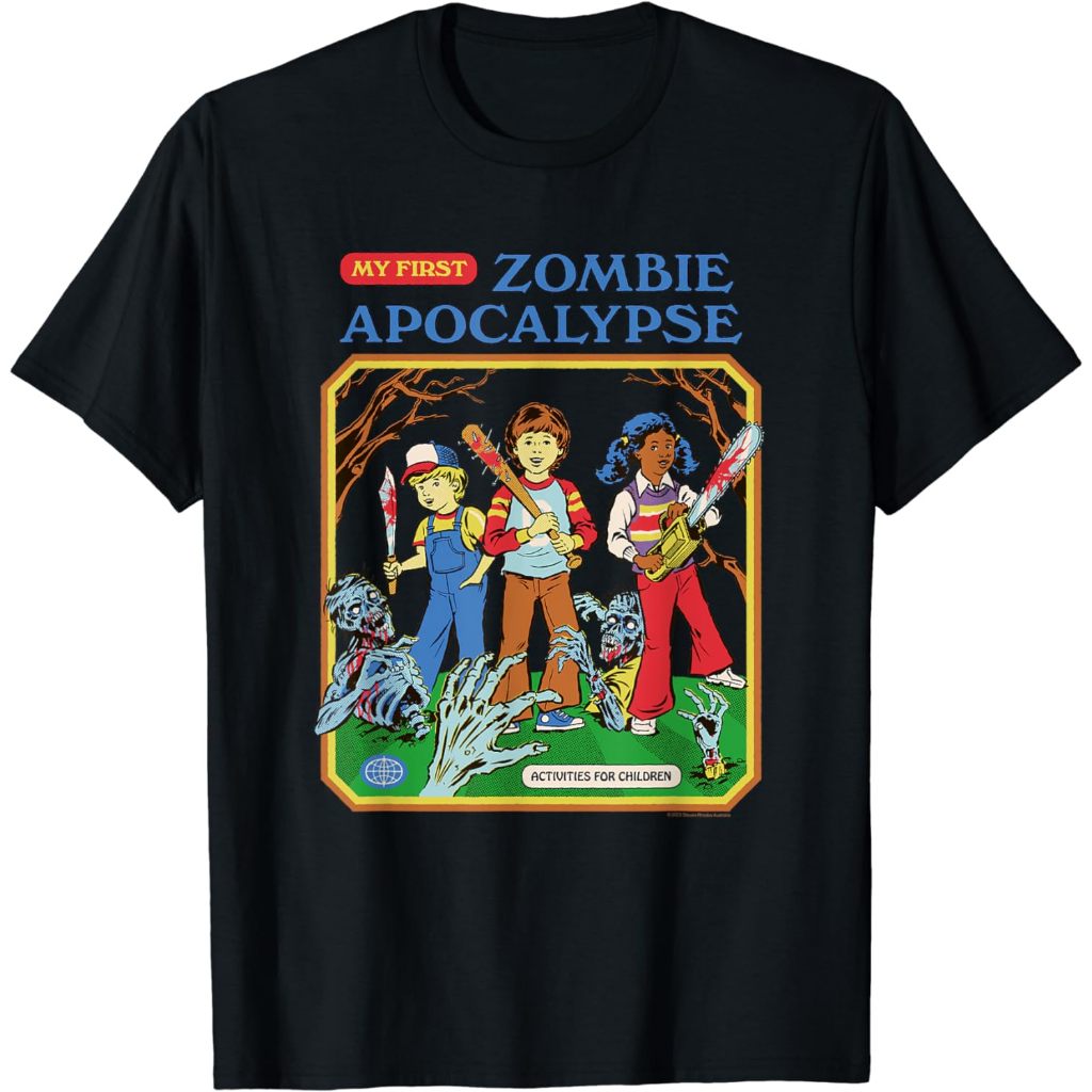 เสื้อยืดผู้ใหญ่พรีเมี่ยม Steeven Rhodes เสื้อยืด My First Zombie Apocalypse