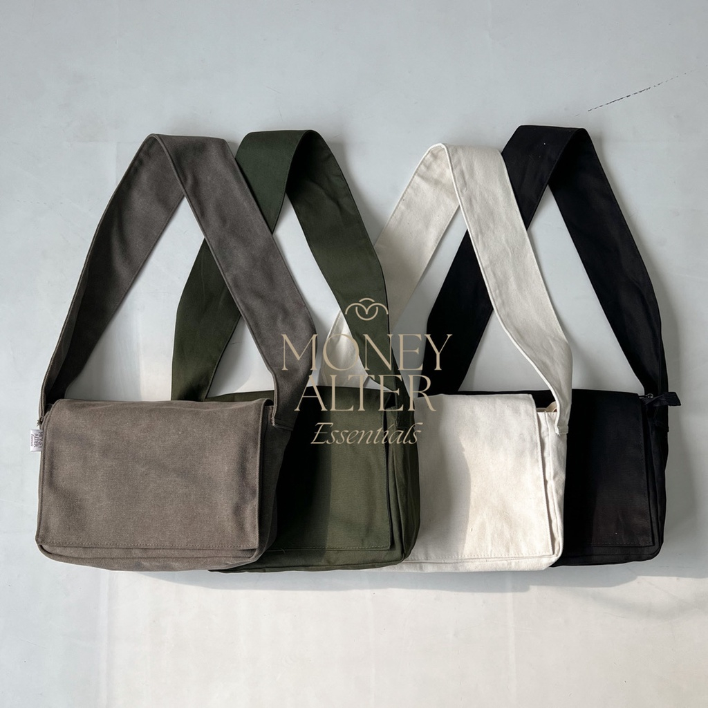 London Bag by Money Alter / Canvas Sling Bag ราคา ถูกที่สุด ดีลบีเคเค แกลเลอรีภาพที่ 6