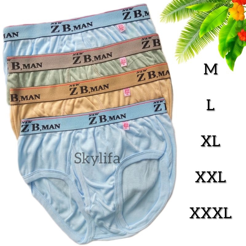 3 ชิ้นผู้ชายกางเกงนักมวยยาง ZB MAN ผู้ใหญ่ขนาดวัยรุ่น Jumbo ML XL XXL XXXL 2L 3L 4L