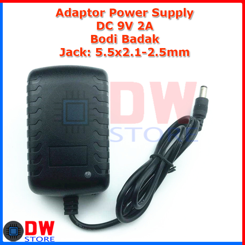 DC9V 2A OUTPUT ADAPTER: 9VDC DC9V 2000MA JACK 5.5 มม.x 2.1 มม.