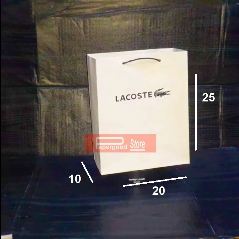 Lacoste ถุงกระดาษใบเล็ก 20 x 25 x 10