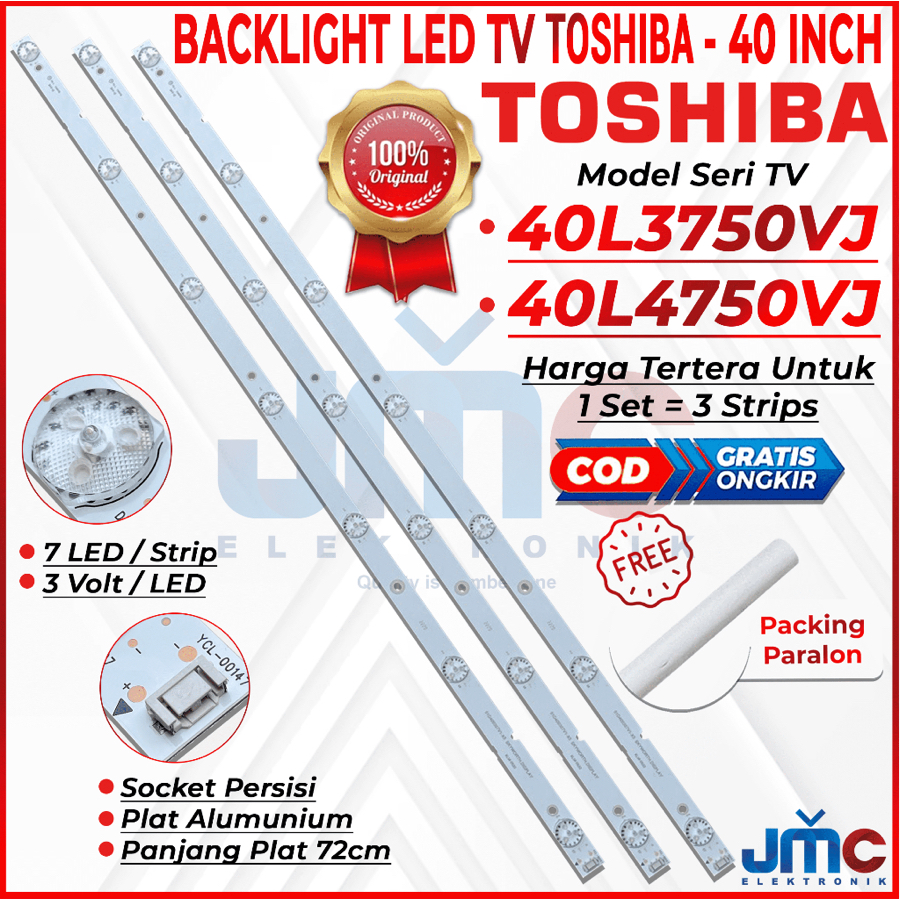 TOSHIBA 40 INCH LED TV BACKLIGHT 40L3750VJ 40U4750VJ 40U4750 40L3750 BL 40L 40U โคมไฟ