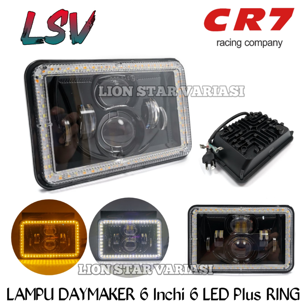 MATA 6 นิ้วไฟหน้า 6 LED Eyes Plus Dusk DRL ไฟหน้าสแควร์รุ่น 4x6 นิ้ว RXKING WIN GLPRO