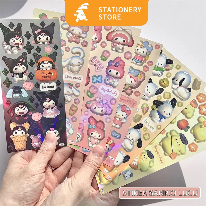 San-rio Character Glitter Stickers/2D San-rio Character Decor Stickers-Rabbit Stationery