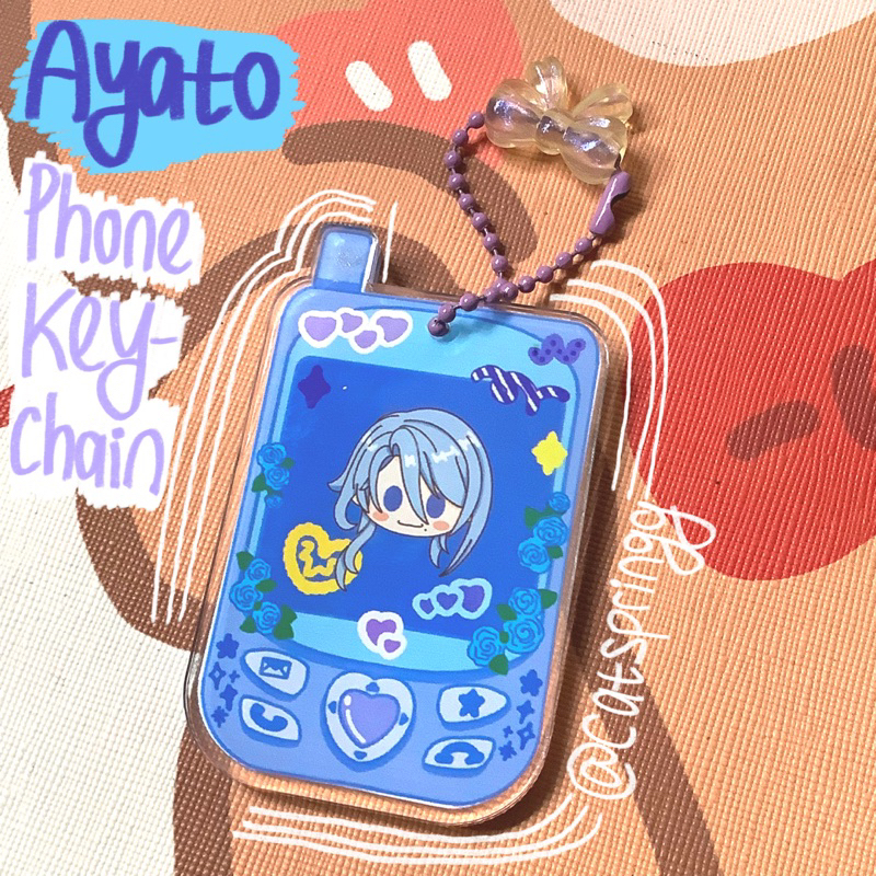 GANTUNGAN Genshin Impact Ayato Phone พวงกุญแจอะคริลิคโดย Catspringg | Ayato Genshin Impact พวงกุญแจอ