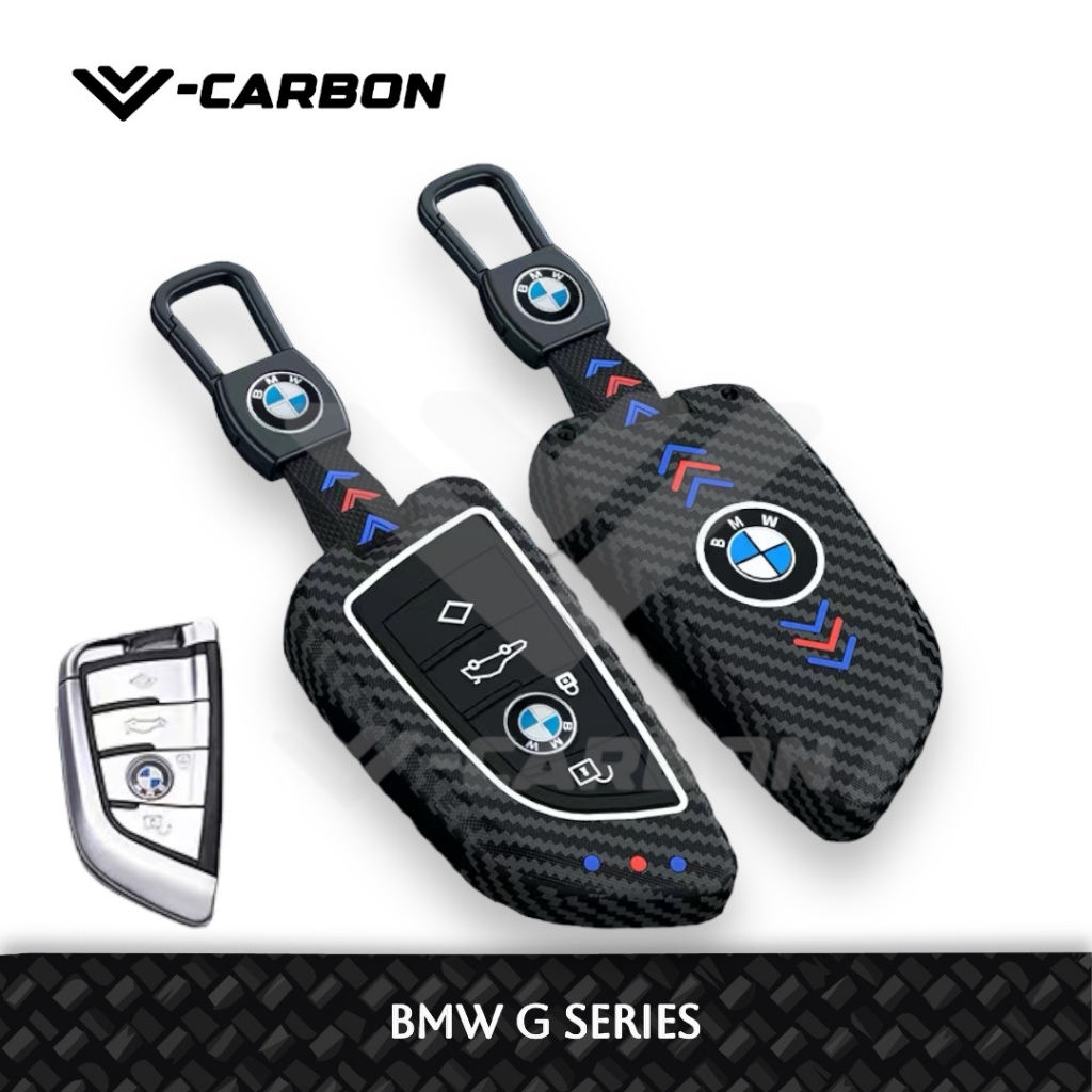 V-Carbon ABS Key Cover Casing Kunci BMW G Series G20 G30 G80 G81