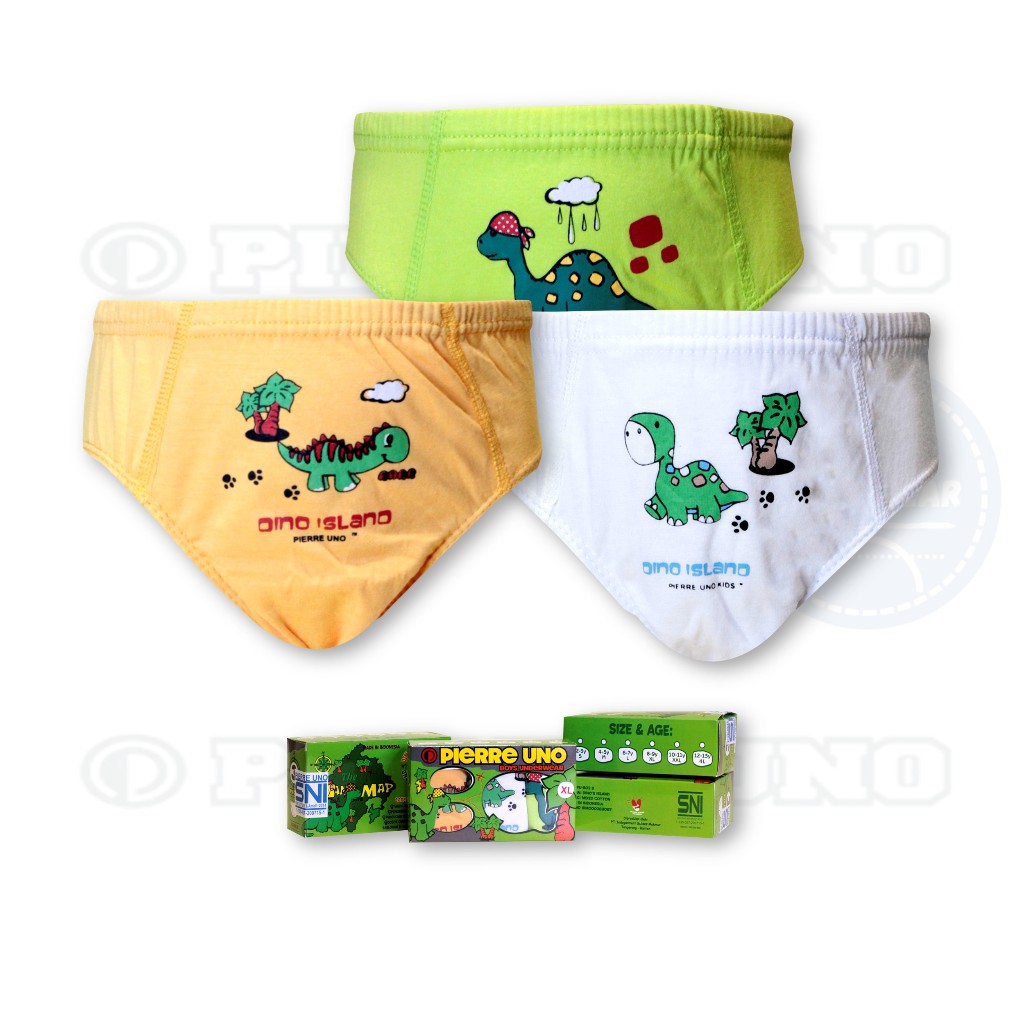 Pierre uno Kids B02 Dino กางเกงในเด็กชาย 3 ชิ้น