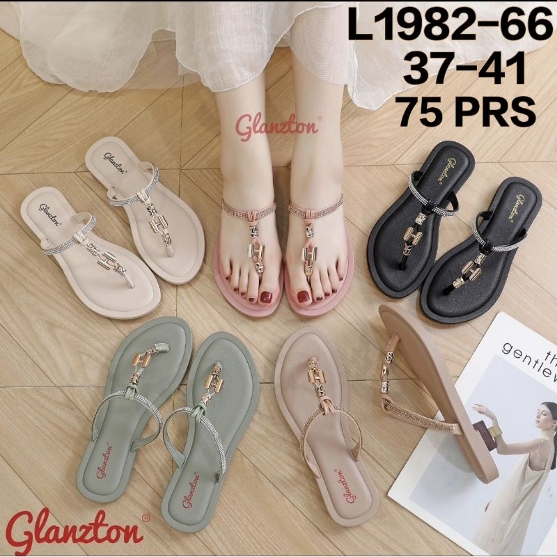 Jelly SANDALS 1982-66 GLANZTON BLINK FLAT IMPORT ANTI-SLIP RUBBER HEMES FASHION สินค้าใหม่