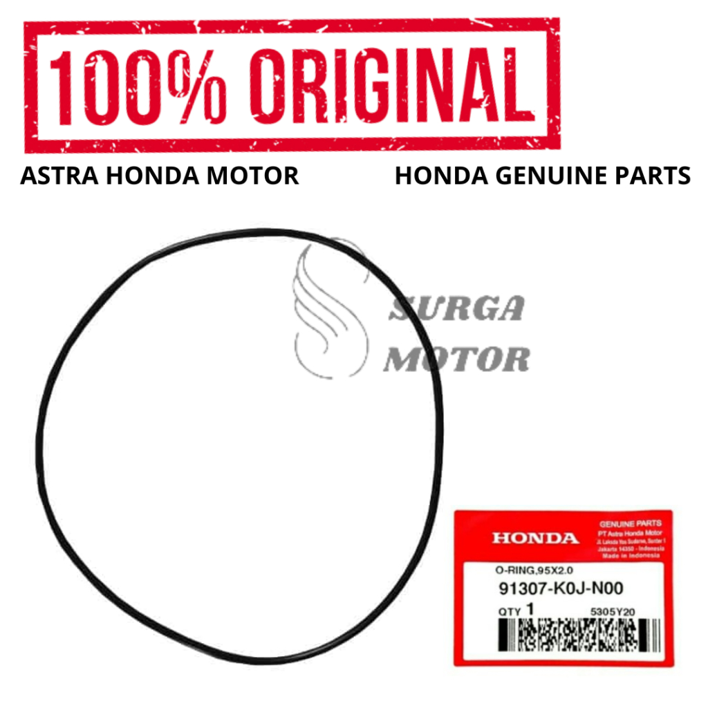 O-Ring 95x2.0 เพลาข้อเหวี่ยงซ้าย BeAT Sporty LED K1A Genio Scoopy Esp Original Honda AHM 91307-K0J-N
