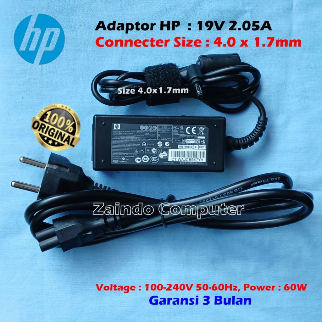 HP 19.5V 2.05A 4.0x1.7 มม.MINI HP ADAPTER 110-1001TU 110-1100 110-3000 1001TU 1006TU1007TU 1008TU 10