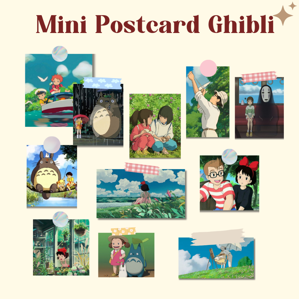 สตูดิโอโปสการ์ดขนาดเล็ก ghibli สตูดิโอโปสเตอร์ตกแต่งผนัง ghibli ความงามตกแต่งผนังสไตล์เกาหลี
