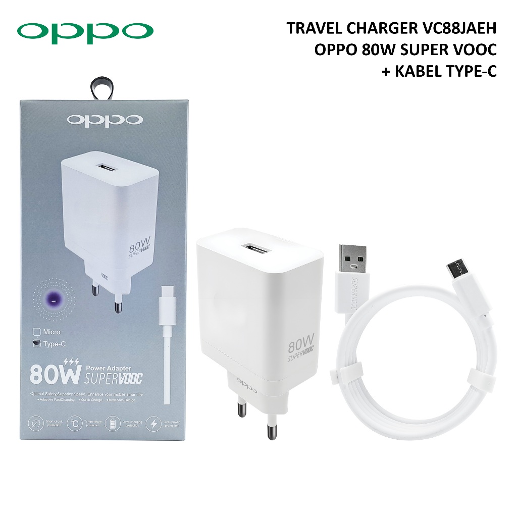 TC CHARGER OPPO VC88JAEH 80W SUPER VOOC + สาย TYPE-C ดั้งเดิม 99