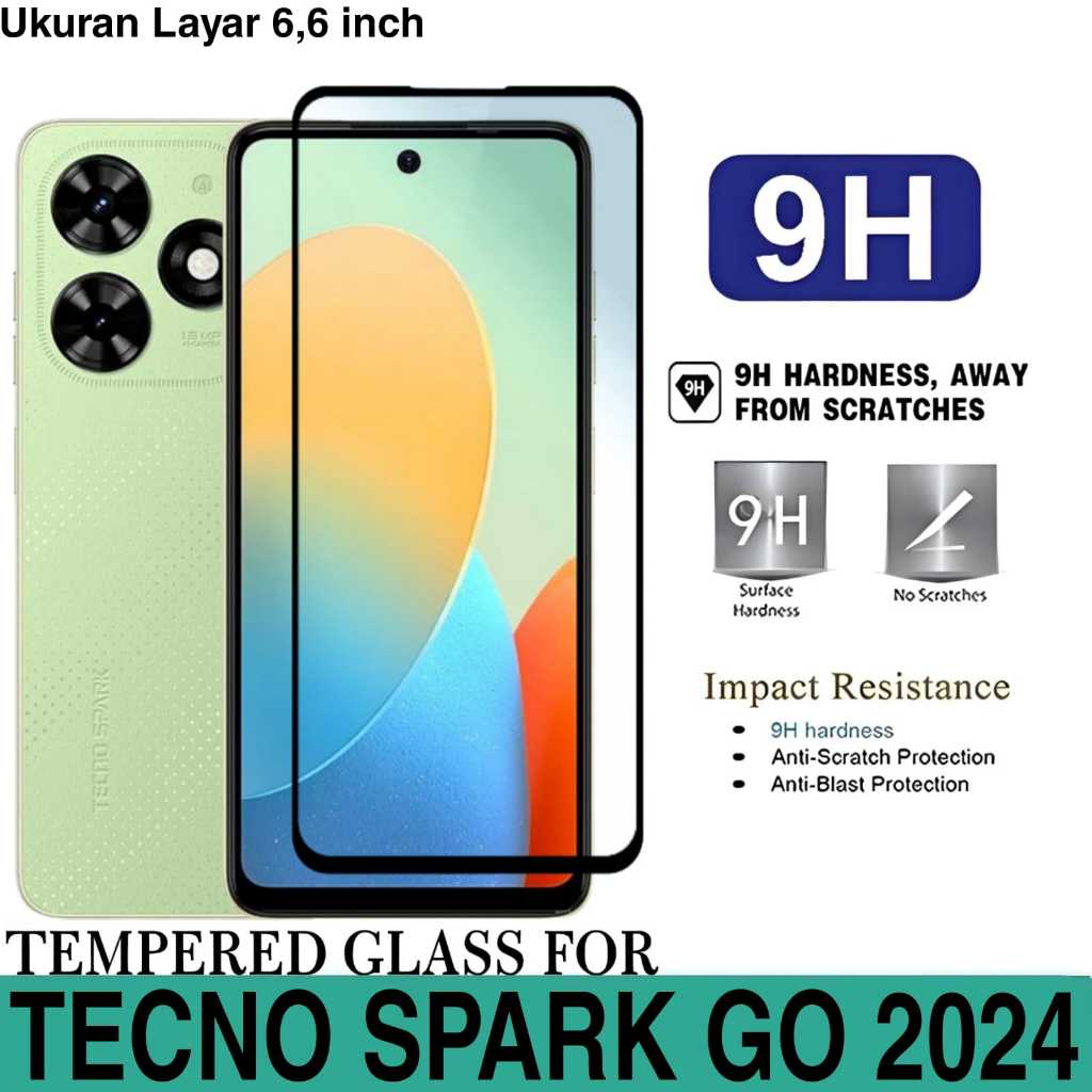 ฟิล์มกระจกนิรภัย ANTI-SCRATCH TECNO SPARK GO 2024 การ์ดหน้าจอแบบเต็ม