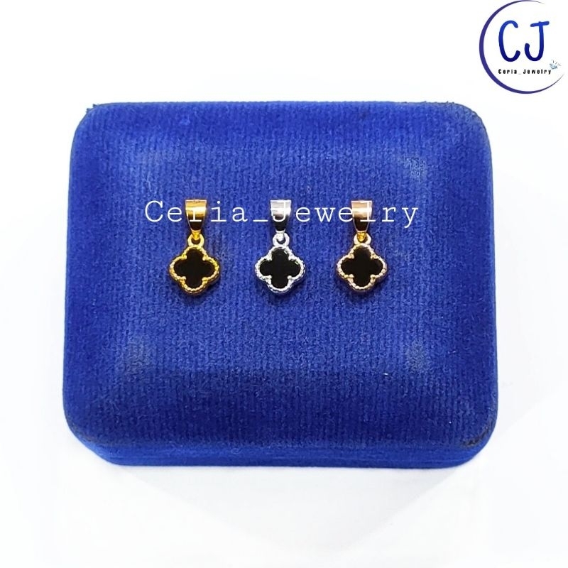 จี้ดอกไม้โคลเวอร์สีดําเงินแท้925ชุบเงินทองคําขาวพรีเมี่ยมสีดําโคลเวอร์ดอกไม้รุ่น-เครื่องประดับผู้หญิง-จี้ป้องกันสนิม - รูปที่ 2