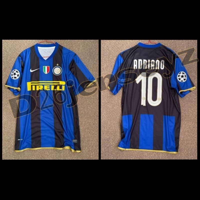RETRO InterR MilanN Home Jersey 2008 / 2009 + ADRIANO IBRAHIMOVIC FIGO Nameset / Custom + Patch