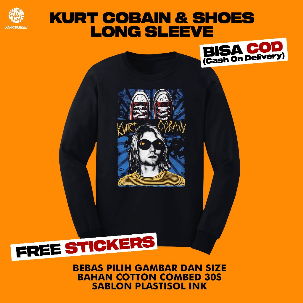 เสื้อยืดเสื้อ kurt cobain เสื้อยืดวง เสื้อยืด MUSIC -- PLASTISOL SCREEN- เสื้อยืด Punk Band แขนยาว เ