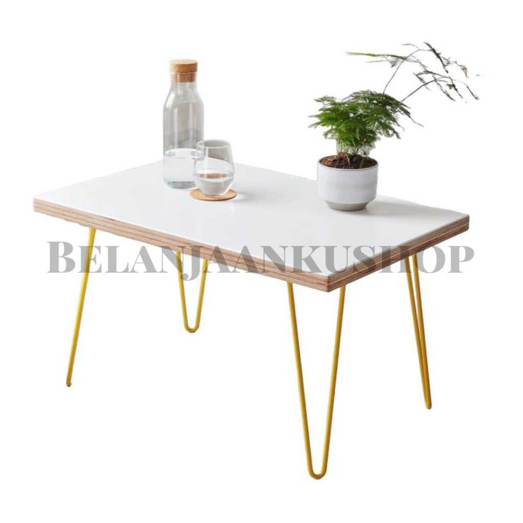 โต๊ะห้องนั่งเล่นอเนกประสงค์ 60x30 ขาทอง / โต๊ะตกแต่งความงาม Terrace ผ่อนคลาย