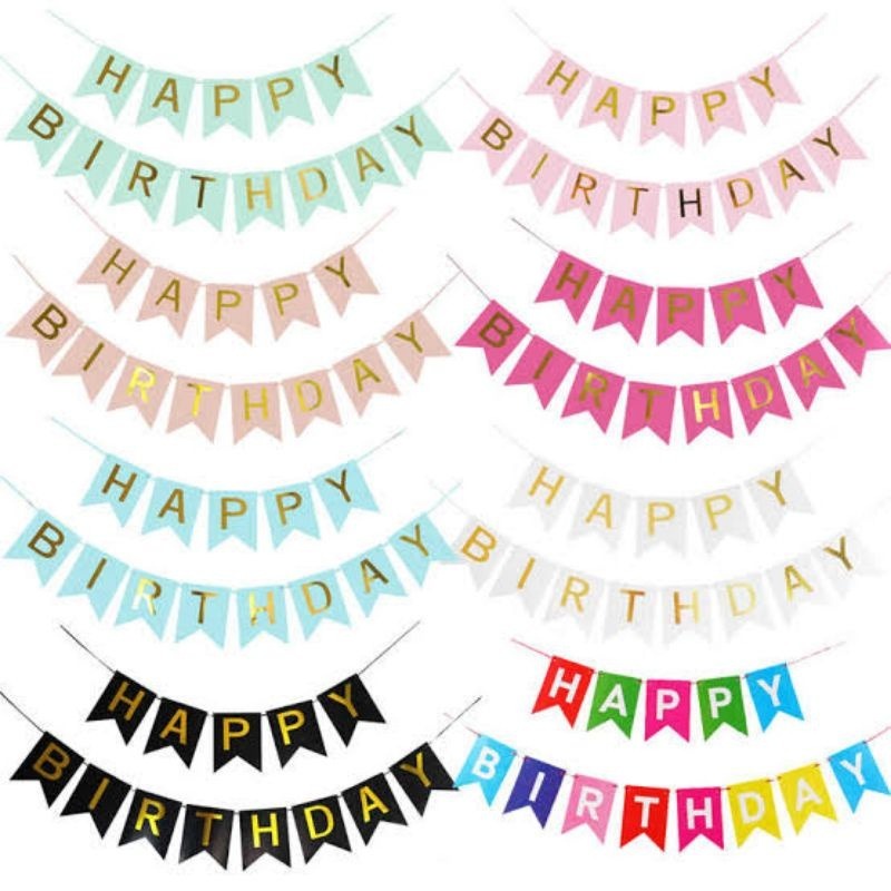 PLAIN HBD BANNER BUNTING FLAG HAPPY BIRTHDAY PLAIN HAPPY BIRTHDAY BUNTING FLAG