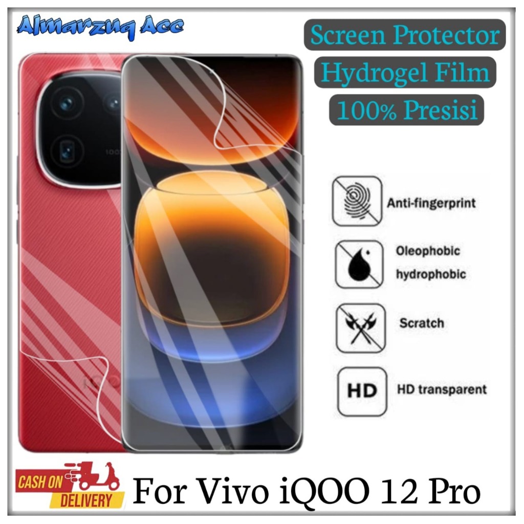 ฟิล์มกันรอยหน้าจอ Hydrogel Clear Vivo iQOO 12 / iQOO 12 Pro ป้องกันรอยขีดข่วน HP