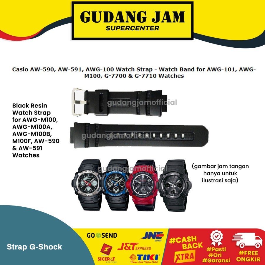 G-shock AW-590 AW590 AW591 AWG-100 AWG-M100 Strap Casio Original