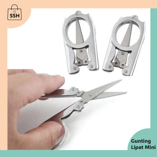 Gunting Lipat Mini Gunting Kecil Lipat Stainless Steel Trip Scissors
