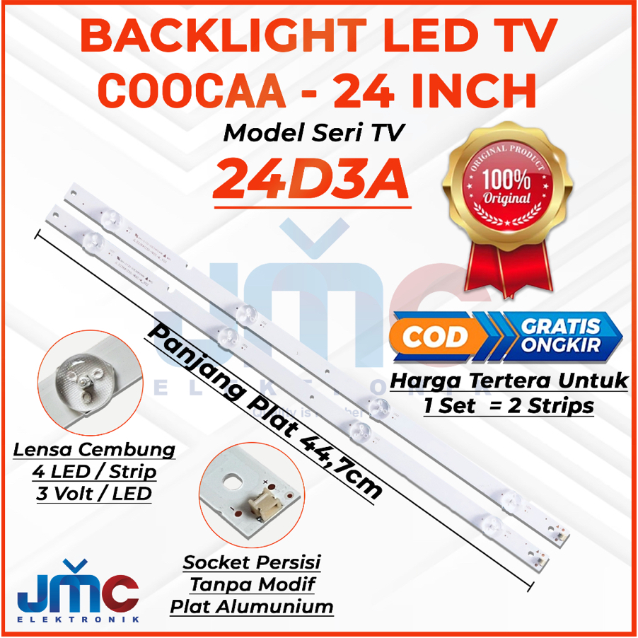 24 นิ้ว LED TV BACKLIGHT COOCAA 24D3A BL LAMP 24 IN 24D3A 4K 3V
